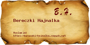 Bereczki Hajnalka névjegykártya