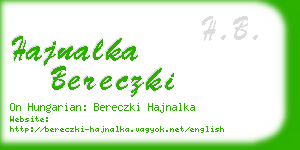 hajnalka bereczki business card